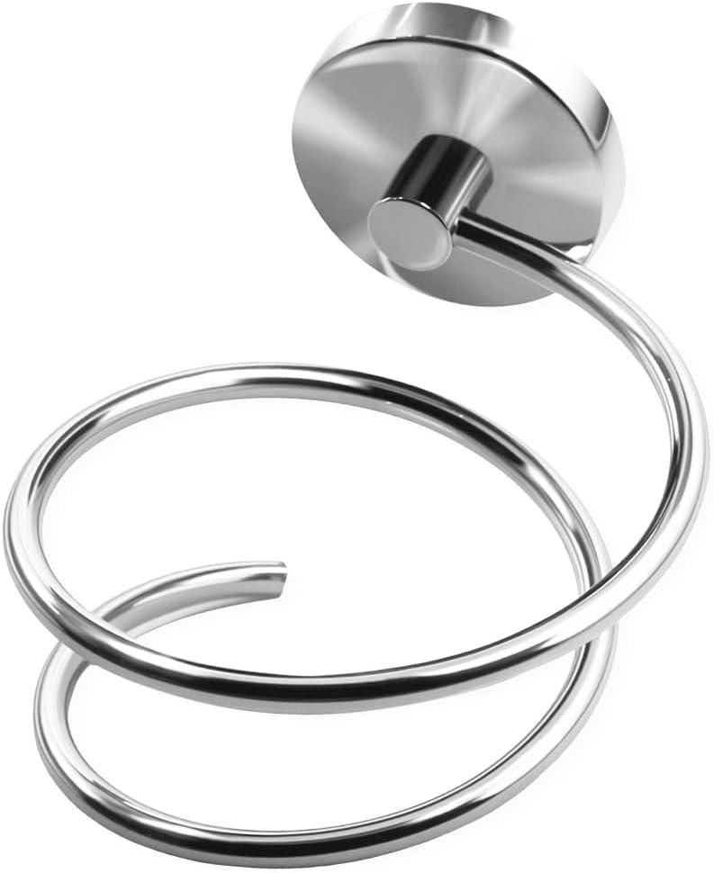 Bathroom Hair Dryer Holder Hair Care Tools Holder Wall Mount Chrome Finished Stainless Steel-Silver
