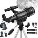 Telescope for Adults Beginners, 70mm Aperture 400mm Refractor Telescopes for Astronomy Beginners, Portable Travel Telescope Astronomy Gifts (40070)