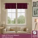 Burgundy Valance Curtains 2 Pack, 54x18 Inches, 100% Cotton, Rod Pocket Window Valances, Semi Sheer Short Curtain for Kitchen, Farmhouse, Caf, Bedroom, Bathroom, Living Room Dcor