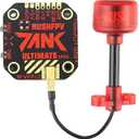 SoloGood Rush Tank FPV Transmitter 5.8GHz 48CH Mini PIT/25/200/500/800mW VTX Video Transmitter 20x20mm External-Audio MMCX Elbow Connector with Rush Cherry Antenna 5.8GHz RHCP for FPV Racing Drone