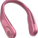 SWEETFULL Portable Neck Fan 360 Cooling Bladeless Personal Fan | No Hair Twisting - 4000mAh USB Rechargeable Wearable Fan for Travel, Birthday Gifts for Men, Women, Mom, and Dad (A8 Rose Red)