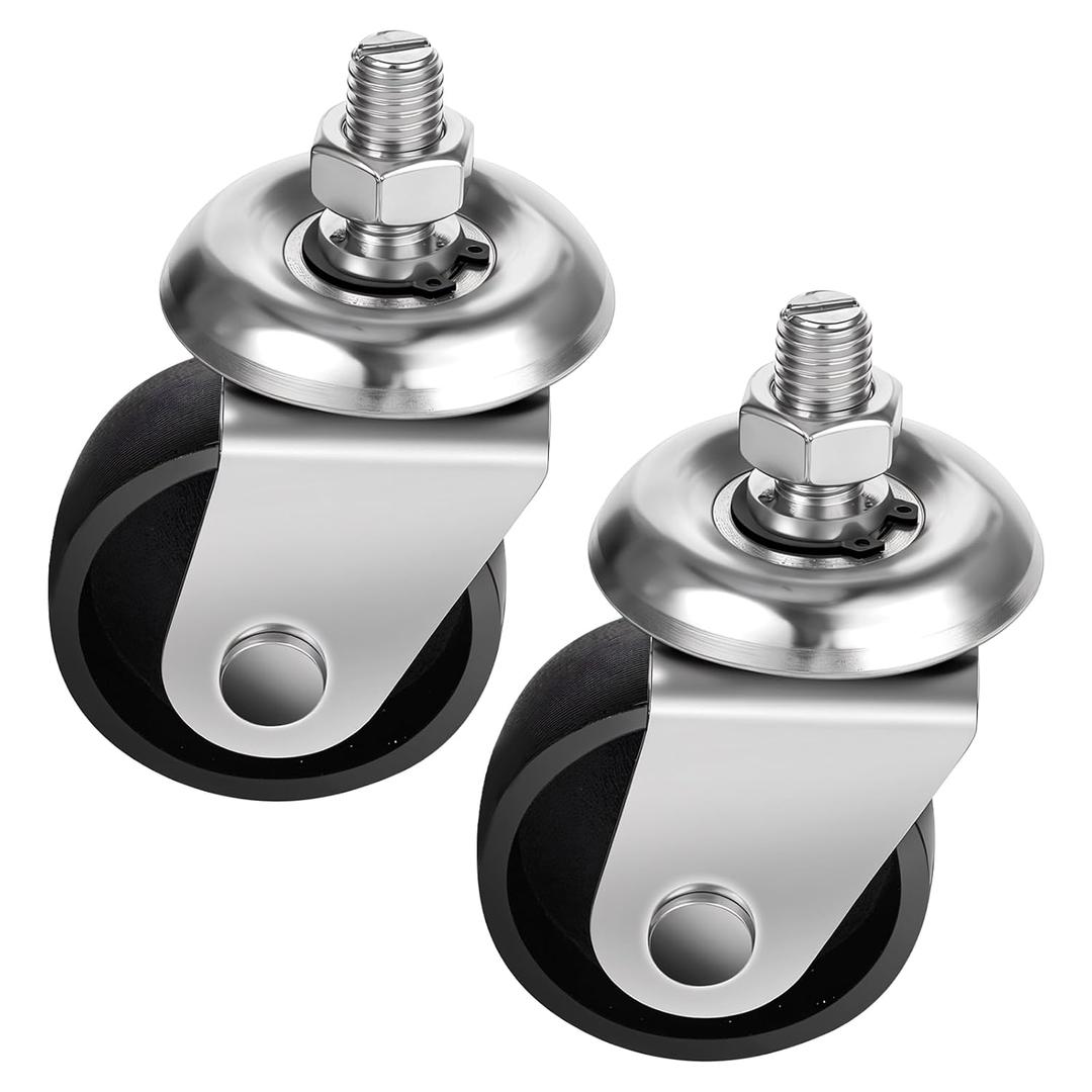 Floor Jack Casters for 3 Ton Floor Jack, Cast Iron Caster Wheels, Floor Jack Replacement Parts Fit for ATD, Cornwell, Mac Tools, Matco, Mountain, Napa, Sunex & More, Pack of 2 (16mm Stem)