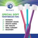Brilliant Specialty Adult Round Toothbrush for Sensitive Mouths to Support Chemo and Other Sensory Oral Care Needs with Ultra Soft Bristles, Violet, 3 Pack