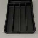 Lifewit Silverware Tray, Cutlery Drawer Organizer Storage for Kitchen, Plastic Flatware Utensil Holder Divider for Spoons Forks Knives Tableware, 4 Compartment, Black (7.8 x 12.4 inch (4 Slots))