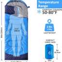 Oaskys Camping Sleeping Bag - 3 Season Warm & Cool Weather - Summer Spring Fall Lightweight Waterproof for Adults Kids - Camping Gear Equipment, Traveling, and Outdoors
