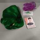 morvally Women Green Costume Wig with Scarf and False Eyelashes Short Green Cosplay Wigs for Adults Halloween Costume Anime Cosplay (Adults)