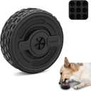 3-in-1 Dog Treat Toy for Aggressive Chewer, Natural Rubber Dog Puzzle, Bully Stick Holder, Frozen Treat Dispensing Toy for Small Medium Large Breeds (Black)