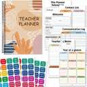 Teacher Planner Book for Yearly, Weekly & Monthly Lesson Planner, January-December Yearly Planner A4 Size with Checklist, Notes, School Teacher Supplies for Classroom Organization - Boho