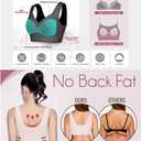 WOWENY Seamless Lace Mesh Bralettes Back Smoothing Bra Comfortable Wirefree Plus Size Everyday Bras for Women (Red, S)