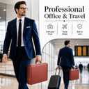 Briefcase for Men, Leather Attache Case with Lock, Hard Shell Business Briefcase, Fits 15.6-Inch Laptop