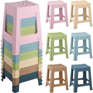 TURSTIN 12 Pack Plastic Stools 16.9 Inch Nesting Stools Bohemia 6 Color Portable Backless Bar Stool Flexible Seating Chairs for Back-to-School Season Classroom Office Home