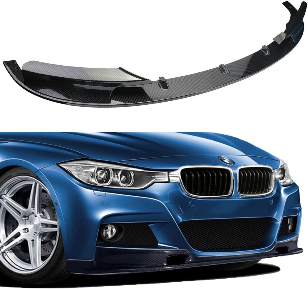 Front Bumper Lip Splitter for 2012-2018 BMW F30 F35 Base 3 Series,(M-Tech/M-Sport Bumper Only),Carbon Fiber Front Bumper Lip Spoiler Body Kit Splitter