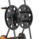 SPECILITE Garden Hose Reel Cart, Fits 75-150 Ft Hose, with Wide Stable Base | Portable Easy-Move Design, Large Capacity Hose Storage Cart, Outdoor Water Hose Reels for Car Washing and Garden Watering