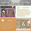 Hamiledyi Rabbit Grass Mat Bunny Natural Straw Woven Bed Small Animal Cages Hay Mat Sleeping Chewing Nesting and Toys for Guinea Pig Chinchilla Squirrel Hamster Cat Dog (18pcs Rabbit Grass Mat)