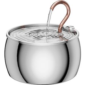 Cat Water Fountain Stainless Steel -2.5L/84oz Gooseneck Kitty Cat Fountain for Drinking Spout - Pet Water Fountain for Cats Inside - Quiet Automatic Cats Water Bowl Dispenser - for Pets& Small Dog