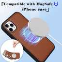 for Magsafe Magnetic case for iPhone 14 Pro Leather case magsafe Compatible Wireless Charging-Brown