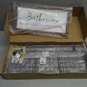 WOPITUES Floating Shelves for Wall Decor Sign, Bathroom Organizers and Storage, Bathroom Shelves Over Toilet with Metal Guardrail-Rustic Brown