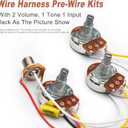 SAPHUE Bass Wiring Harness Prewired Kit 250K Big Pots 2 Volume 1 Tone For Jazz Bass Electric Guitar Parts