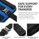Transfer Sling, Upgraded with Metal Buckle, 6 Reinforced Straps with Hand Grips, Lift & Standing Aid for Caregivers, Elderly & Disabled, Transfer Belt for Home Use (Blue, Large)