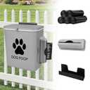 Dog Poop Trash Can Outside Hanging, 2 Gallon Wall Mount Dog Poop Trash Can with Trash Bag Dispenser, Small Pet Waste Bin with Lid, Hanging Pet Waste Disposal Container for Fence, Garbage, Outdoors