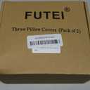 FUTEI White Chenille Decorative Throw Pillow Covers 18x18 Inch Set of 2,Soft Embossed Striped Textured Cushion Case,Modern Home Decor for Couch Bed Living Room