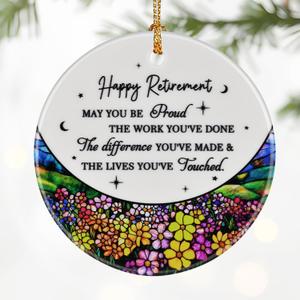 2 x Retirement Gifts for Women & Men: Retirement Ornaments, Farewell Gifts for Retiring Coworkers, Retired Gift for Coworker, Friend, Boss, Employee, Teacher, Nurse - Christmas Ornaments(Style H)