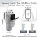 linmaya Water Bottle Carrier Bag for Stanley Cup 40/30oz with Phone Holder Pockets,Neoprene Water Bottle Cross-body Bag with Adjustable Shoulder & Hand Strap Stanley Cup Accessories