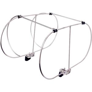 Stainless Steel Fender Rack, Double Holder for Floating Ball, Float Ball Frame Used for Yacht, Ship and Boat, Folding Fender Holder to Attach Standard 7/8"-1" Railing, Holding 2 Fenders