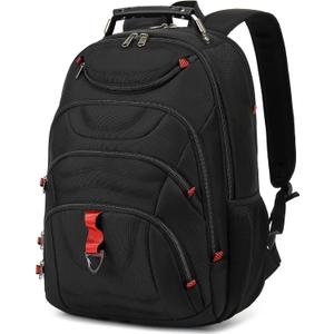 Boavan Laptop Backpack for men, 17.3 inch Laptop Bag with USB Port, Waterproof Travel Work Backpack Purse, Anti-Theft Teacher Nurse Doctor Casual Bookbags Office Business backpack Black