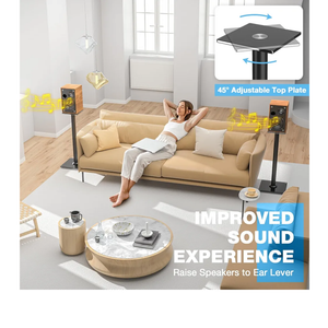 USX MOUNT Universal Speaker Stand, Height Adjustable Extend 30.0" to 39.1" for Satellite Speakers & Small Bookshelf Speakers up to 11 lbs Per Stand, 1 Pack Floor Stand for Sony Bose Polk JBL Yamaha