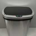 FDW Kitchen Trash can for Bathroom Bedroom Home Office Automatic Touch Free Garbage bin with lid Brushed Stainless Steel Rectangular 13 Gallon / 50L