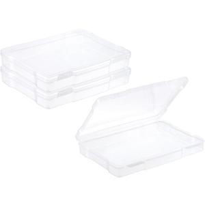 PATIKIL 5x7 Photo Storage Box, 2 Pack Photo Boxes Storage Photo Organizer Cases Storage Container Picture Boxes Plastic for 5x7 Pictures Sticker Scrapbook Craft Keeper, Clear