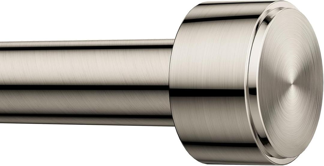 Curtain Rods for Windows 32-60 Inch, 1 Inch Adjustable Nickle Curtain Rod Set with Brackets, Easy Install