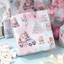 PlandRichW Nutcracker Christmas Wrapping Paper 4028 Inch Jumbo Sheets, Non-Tear Bulk Gift Wrap - Sweet Pastel Nutcracker Scene with Trees, Train & Angels - 4 Pre-Cut Sheets for Kids & Adults