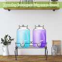 Blulu Metal Beverage Dispenser Stand for Parties Double Drink Stand Dispenser Holder Stand for Glass Jar Bottles(2 Gallon)