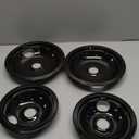 Black Stove Burner Drip Pans for Electric Stove Top - 318067051 5304430150 Perfectly Fit Frigidaire Kenmore Electric Range - 10% Energy Save by Enamel Spraying -2 x 6 in, 2 x 8 in