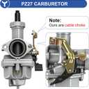 YOXUFA PZ27 Carburetor Kit Replacement for TaoTao Apollo 125cc 150cc 200cc 250cc ATV Dirt Pit Bike Go Kart 4 Stroke Zongshen TRX200 Gio Sunl Viper Lifan Chinese Quad 4 Wheeler Parts