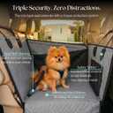 Dog Car Seat Cover with Hard Bottom Back Seat Extender for Dogs Up to 35 lbs, Waterproof Non-Slip Hammock, Rigid Reinforced Base with Triple Security System, Storage Pockets, fits Cars SUVs Trucks
