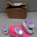 Chengu 3 Pack Craft Paper Punch Circle 2, 1 and 5/8 Inch Punch Paper Punchers Round with 10 Pcs Sticker, Cutter Purple for Card Making Scrapbook DIY Albums Photos Office Supplies