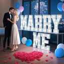2FT Marry Me Light up Letters, Marquee Letters for Wedding Decor, Will You Marry Me Sign for Romantic Engagement Anniversary Proposal Party Decorations