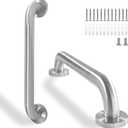 Rackickyer Shower Grab Bar, 2 Pack 16 Inch Brushed Nickel Bathroom Safety Bar, 1.25" Diameter 304 Stainless Steel Grab Bars for Bathtubs and Showers, Handicap Shower Grab Bar for Seniors Elderly