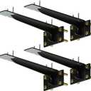 Heavy Duty Shelf Brackets 10 Inch, 1500 lbs Capacity, Hooks for Wall Mounted Shelves, L-Shaped Floating Shelf Brackets with Hanging (Black 4 Pack)