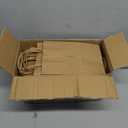 100 Pack 5.8x3.2x8.25 Inch Brown Kraft Paper Gift Bags with Handles - Bulk Small Plain Natural Bags for Birthday Party Favors, Grocery, Retail Shopping, Wedding, Craft, Goody, Takeouts, and Business