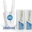 Powerstone Pumice Stone Toilet Bowl Cleaner with Handle (2-pack) - A Solution for Hard Water Stains on Toilets, Grills, Tiles, Grout & Pools