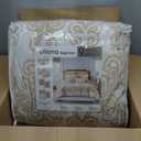 Stratford Park Beige and Gold Comforter Set Queen Size, 9 Piece Jacquard Floral Bedding Set, All Season, Ultra-Soft, Matching Pillows & Shams, Bed Skirt