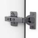 Chibery 50 Pack Frameless Full Overlay Soft Close Concealed Hinges, Black Titanium Plated, Self Closing, 105° Open Angle 3D Adjustment, Stop 85 ＆ 105 Degrees, Clip On, Stainless Steel for Cabinet Door