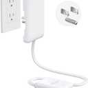 NUTICT 1.5FT Short Flat Extension Cord with 3 Outlets, Flat Wall Plug & Ultra-Thin Outlet Cover, ETL Listed, 13A/1625W, 900J Surge Protection, White Outlet Extender Plug Behind TV, Couch, Furniture