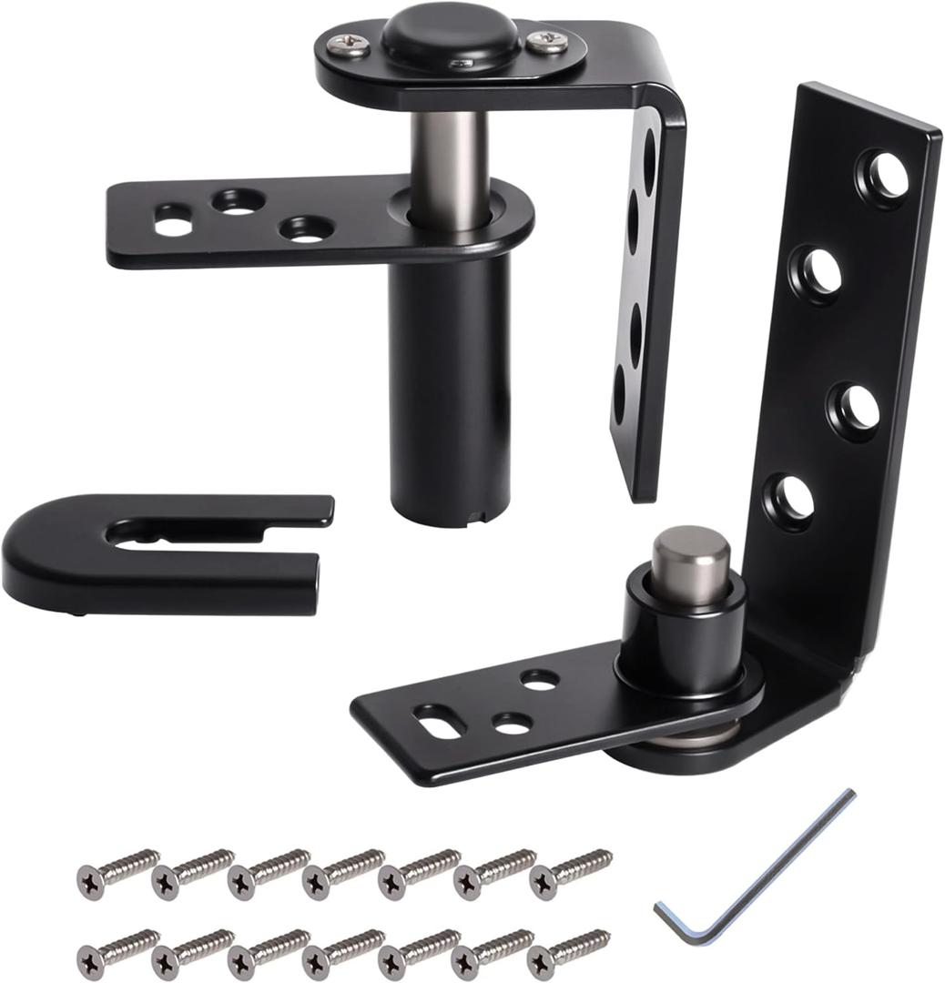 1 Pack Swing Door Hinge, Cafe Door Hinges Dual Swing, Hardware Commercial Saloon Door Hinges Heavy Duty, 180 Degree Rotation for Double Swinging Cafe Door Hardware Hinges (4 in)