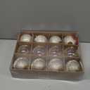 12PCS Champagne Gold Glitter Christmas Tree Ornaments  3.15 Shatterproof Baubles with Clear Sparkly Sequin & Star Accents, Holiday Ball Decorations for Xmas Tree, Party & Home Dcor (Champagne)