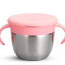 Munchkin Snack+ Stainless Steel Snack Catcher Cup with Lid, 9 Ounce, Pink, 1 Pack